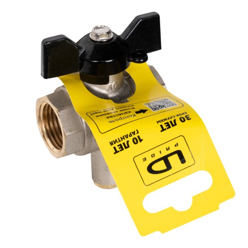 Кран шаровой латунный LD Pride 45.15.В-В.Т.Б Ду15 Ру40 для подключения термодатчика, вн-вн (бабочка)