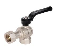 Кран шаровой латунный LD Pride 47.15.В-НкГк.У.Р Ду15 Ру40 угловой, с накидной гайкой (рычаг)