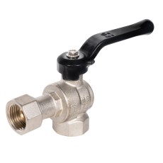 Кран шаровой латунный LD Pride 47.15.В-НкГк.У.Р Ду15 Ру40 угловой, с накидной гайкой (рычаг)