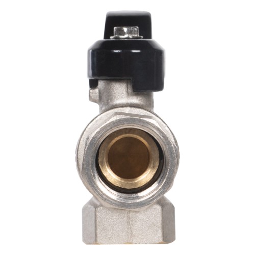 Кран шаровой латунный LD Pride 47.15.В-НкГк.У.Р Ду15 Ру40 угловой, с накидной гайкой (рычаг)