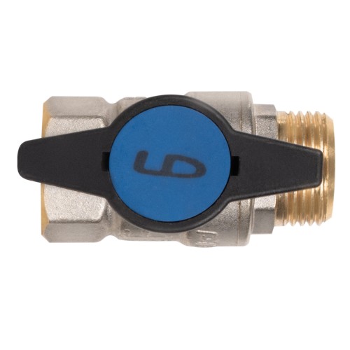 Кран шаровой латунный LD Pride 47.20.В-Н.ТР Ду20 Ру40, вн-нр, (Т-рукоятка), (red+blue)