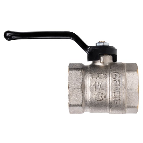 Кран шаровой латунный LD Pride 47.32.В-В.Р Ду32 Ру25 вн-вн (рычаг с бир.)