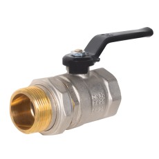 Кран шаровой латунный LD Pride 47.32.В-ГШ.Р Ду 32 Ру 25 (рычаг с бир.)