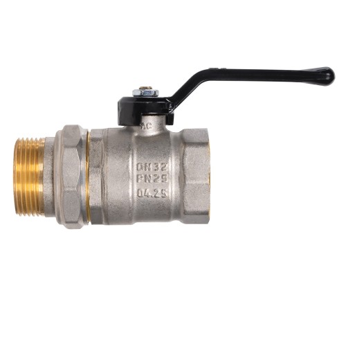 Кран шаровой латунный LD Pride 47.32.В-ГШ.Р Ду 32 Ру 25 (рычаг с бир.)