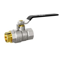 Кран шаровой латунный LD Pride 47.40.В-Н.Р Ду 40 Ру 25 (рычаг ст. с бир)