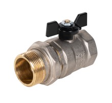 Кран шаровой латунный LD 47.32.В-ГШ.Б Ду 32 Ру 25 (бабочка с бир.)