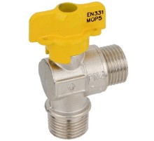 Кран шаровый BUGATTI для газа угловой ,1/2 НАР. бабочка