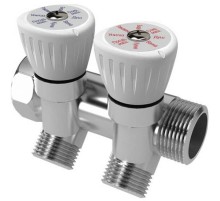Коллектор  с регулировочными вентилями 3/4"x1/2", 2 выхода