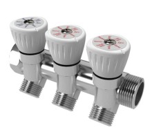 Коллектор  с регулировочными вентилями 3/4"x1/2", 3 выхода