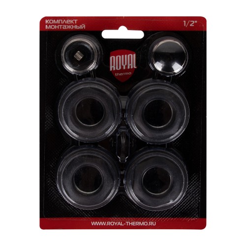 Комплект монтажный Royal Thermo 1”х 1/2" черный