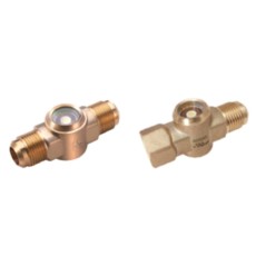 Стекло смотровое РИДАН с патрубками под пайку и индикаторами влажности SGP 12s N