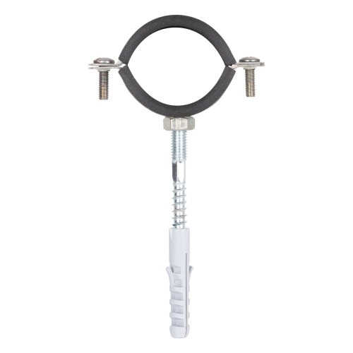 Мет.оцин. хомут для труб с резиновой прокладкой, болтом и дюбелем 5/4" (40-45мм)