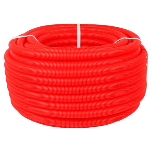 Труба гофрированная CorrugatedPipe 28mm 50м, красная, VALFEX