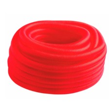 Труба гофрированная MVI Ду25 (внутр.21мм), красная (бухта 50м)