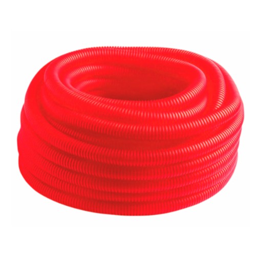 Труба гофрированная MVI Ду25 (внутр.21мм), красная (бухта 50м)