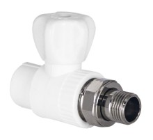 Кран шаровой TEBO бел. PP-R для радиатора 20х1/2" прямой (10/60), арт. 030060201