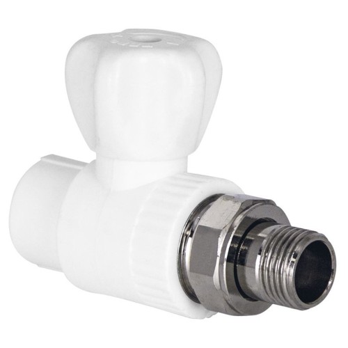 Кран шаровой TEBO бел. PP-R для радиатора 20х1/2" прямой (10/60), арт. 030060201