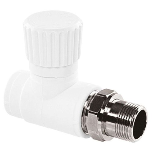Вентиль TEBO бел. PP-R для радиаторов прямой 1v 20х1/2" (10/60), арт. 030060401