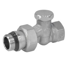 Клапан отсечной Giacomini R16TG для радиатора 1/2" ВН, прямой, Kvs-1.55м3/ч