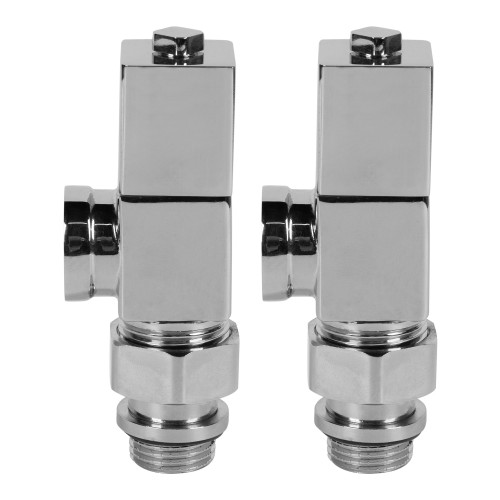 Набор дизайн-вентилей CUBE, осевой (хром) 1/2"
