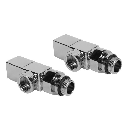 Набор дизайн-вентилей CUBE, осевой (хром) 1/2"