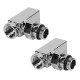 Набор дизайн-вентилей CUBE, угловой (хром) 1/2"
