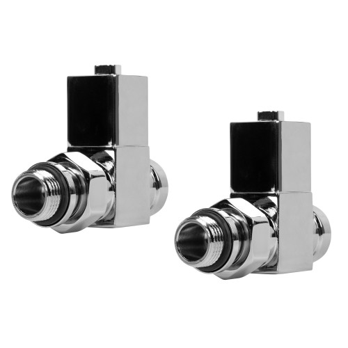 Набор дизайн-вентилей CUBE, прямой (хром) 1/2"