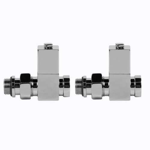 Набор дизайн-вентилей CUBE, прямой (хром) 1/2"