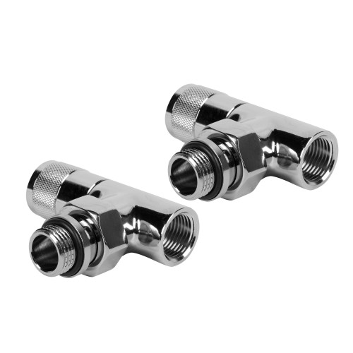 Набор дизайн-вентилей PIANO, угловой (хром) 1/2"