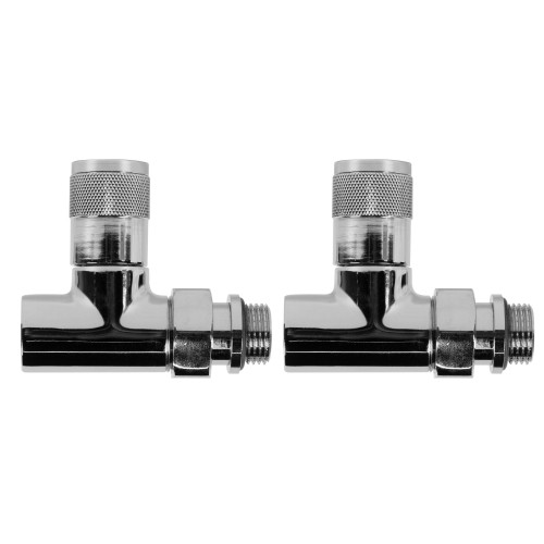 Набор дизайн-вентилей PIANO, прямой (хром) 1/2"