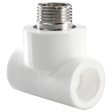 Тройник TEBO бел. PP-R комб. 20х3/4" НР (15/90), арт. 030040503