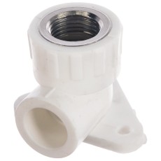 Угольник РОСТерм PPR комбинированная D20х1/2 ВР с креплением