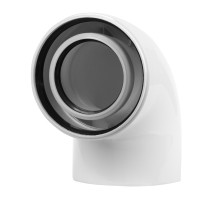 Отвод коаксиальный Royal Thermo 80/125, 90 гр. M/F для конденсационных котлов