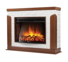Каминокомплект: Очаг Electrolux EFP/P-3020LS, портал Prestigio 30 камень белый, шпон дуб