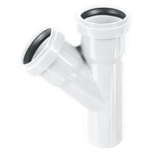 Тройник ХЕМКОР НПВХ ВК 110х50 мм, 45 гр., ШУМЭКС