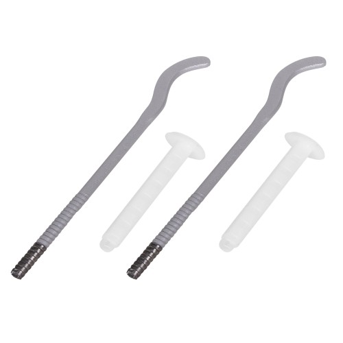 Комплект плоских кронштейнов с дюбелями 7,2х170мм, серебристые