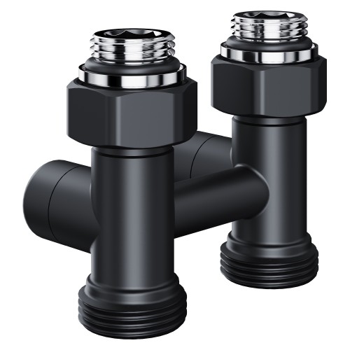 Узел нижнего подключения Royal Thermo Design прямой 1/2"х3/4" EK (черный)