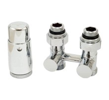 Комплект узла нижнего подкл SCHLOSSER прямой STANDARD 3/4" (хром) с термоголовкой М30х1,5, ниппеля 1/2"Х3/4"