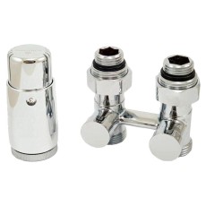 Комплект узла нижнего подкл SCHLOSSER прямой STANDARD 3/4" (хром) с термоголовкой М30х1,5, ниппеля 1/2"Х3/4"