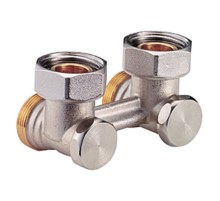 Узел нижнего подключения Giacomini угловой H-образный, 1/2"Mx3/4"E, R388X012