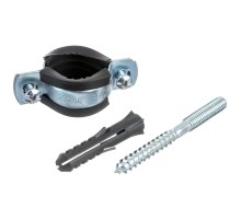 Хомут металлорезиновый с дюбелем и шурупом 3/4" (26-30мм) CTM