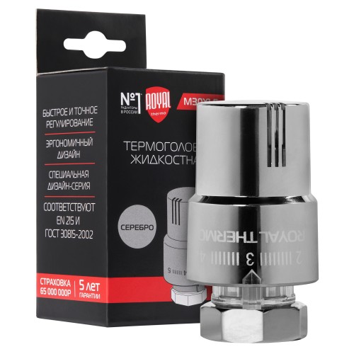 Термоголовка жидкостная Royal Thermo Design М30х1,5 (хром)