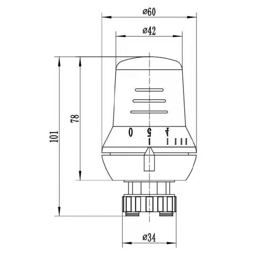 Элемент термостатический РИДАН TR 70 с жидкостным темп. датчиком, Click