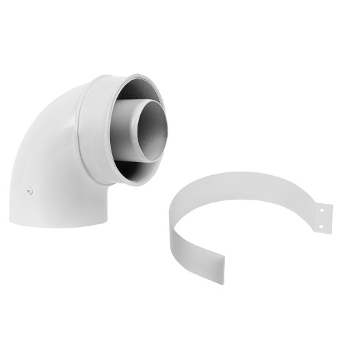 Отвод коаксиальный промежуточный Royal Thermo 60/100, 90 гр. M/M, подкл. через хомут