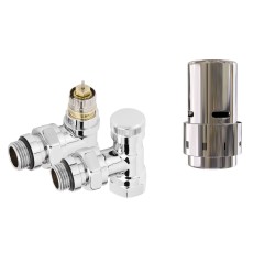 Набор термостатический угловой Royal Thermo Design 1/2" Click (Хром) с термоголовкой Design (Хром)