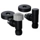 Набор термостатический угловой Royal Thermo Design Pro 15мм М30х1,5 (Черный)