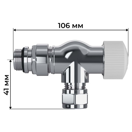 Набор термостатический осевой Royal Thermo Design Pro 15мм М30х1,5 (Хром)