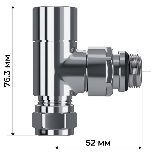 Набор термостатический осевой Royal Thermo Design Pro 15мм М30х1,5 (Хром)