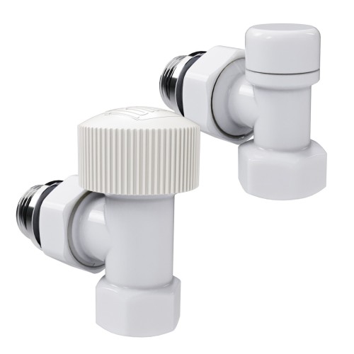 Набор термостатический угловой Royal Thermo Design 1/2"М30х1,5 (Белый)