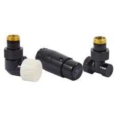 Комплект трехосевой SCHLOSSER STANDARD MINI 1/2" левый, Ral 9005, с термоголовкой MINI M30x1,5